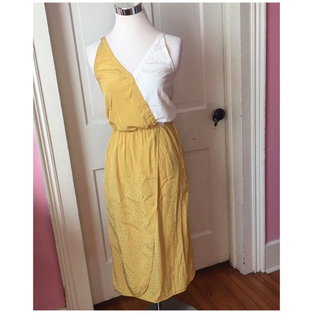 ModCloth yellow and white colorblock dress